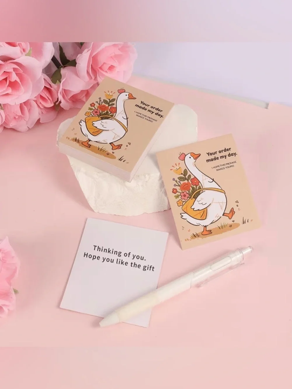 25 Silly Goose Thank You Cards 3x3.5in with blank back for writing